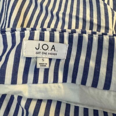 JOA Womens Mini Skirt Sz S Blue White Striped Cotton Lace-Up Zipper Closure W250 - Thumbnail 7