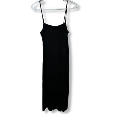 Zara Dress Women’s S Black Spaghetti Strap Straight Line Long Maxi Elegant W109 - Thumbnail 2