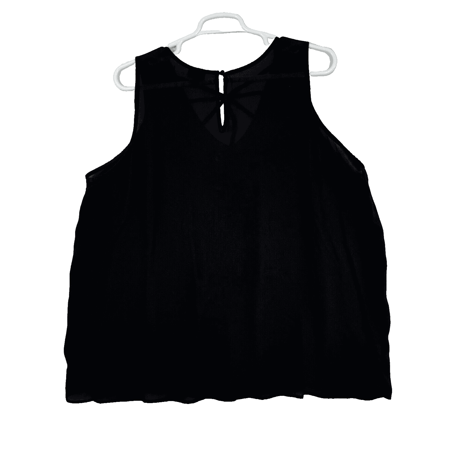 Torrid Tank Top Women’s 3 Black Georgette Strappy V-Neck 100% Polyester W 324 - Thumbnail 2