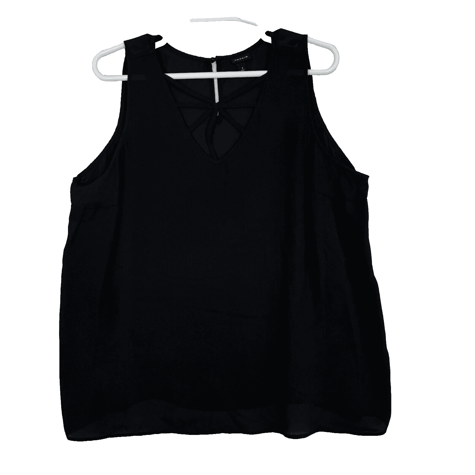 Torrid Tank Top Women’s 3 Black Georgette Strappy V-Neck 100% Polyester W 324 - Image 1