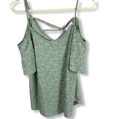 Kaileigh Blouse Women’s S Green Spaghetti Strap Sleeveless Top Lightweight W 75 - Image 1