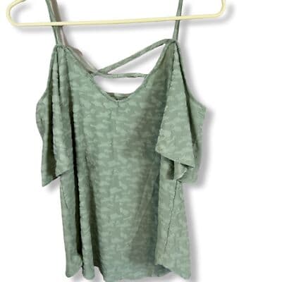 Kaileigh Blouse Women’s S Green Spaghetti Strap Sleeveless Top Lightweight W 75 - Thumbnail 2