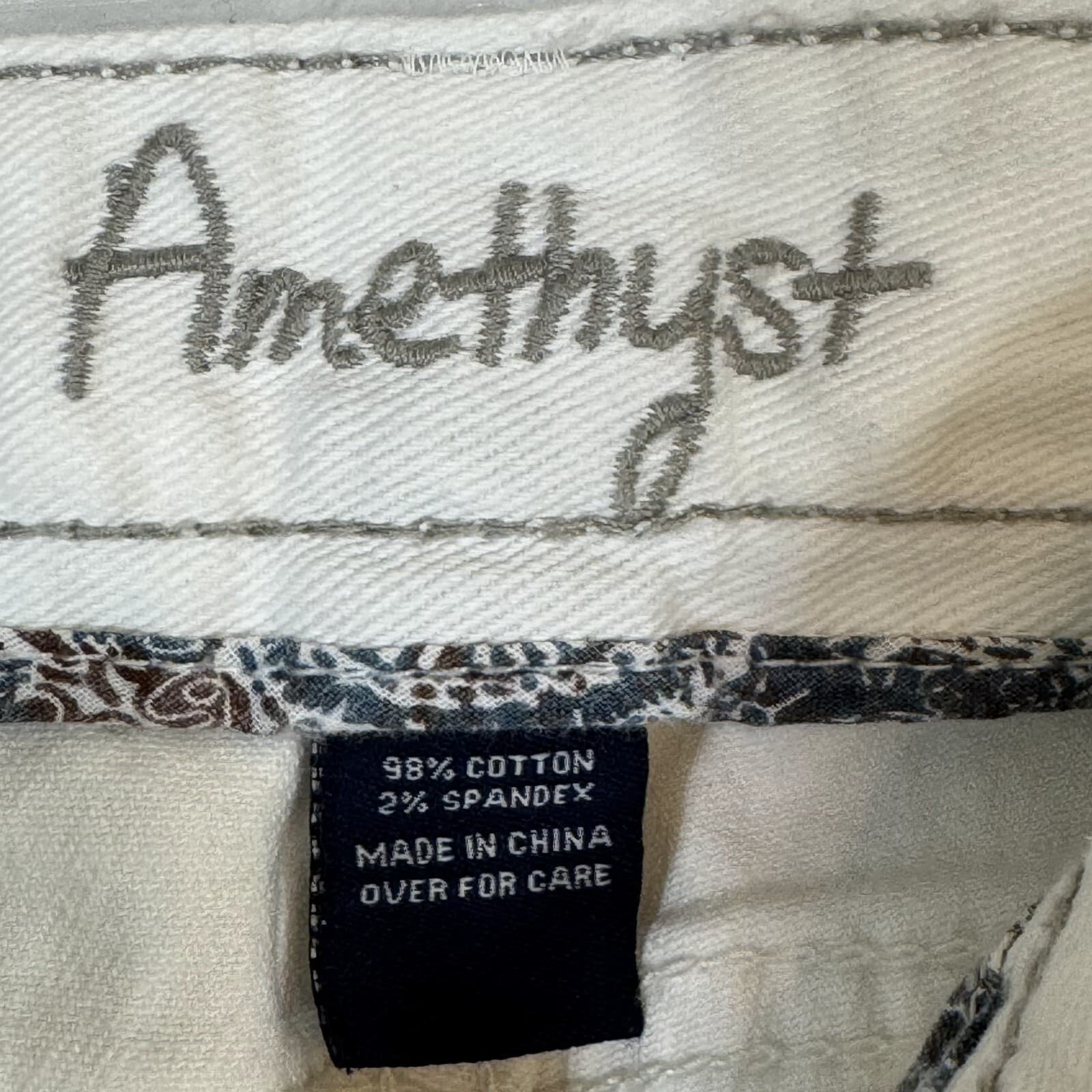 Amethyst Women’s Size 5 White Low-Rise Skinny Jeans Stretch Denim, 5-Pock W373 - Thumbnail 14