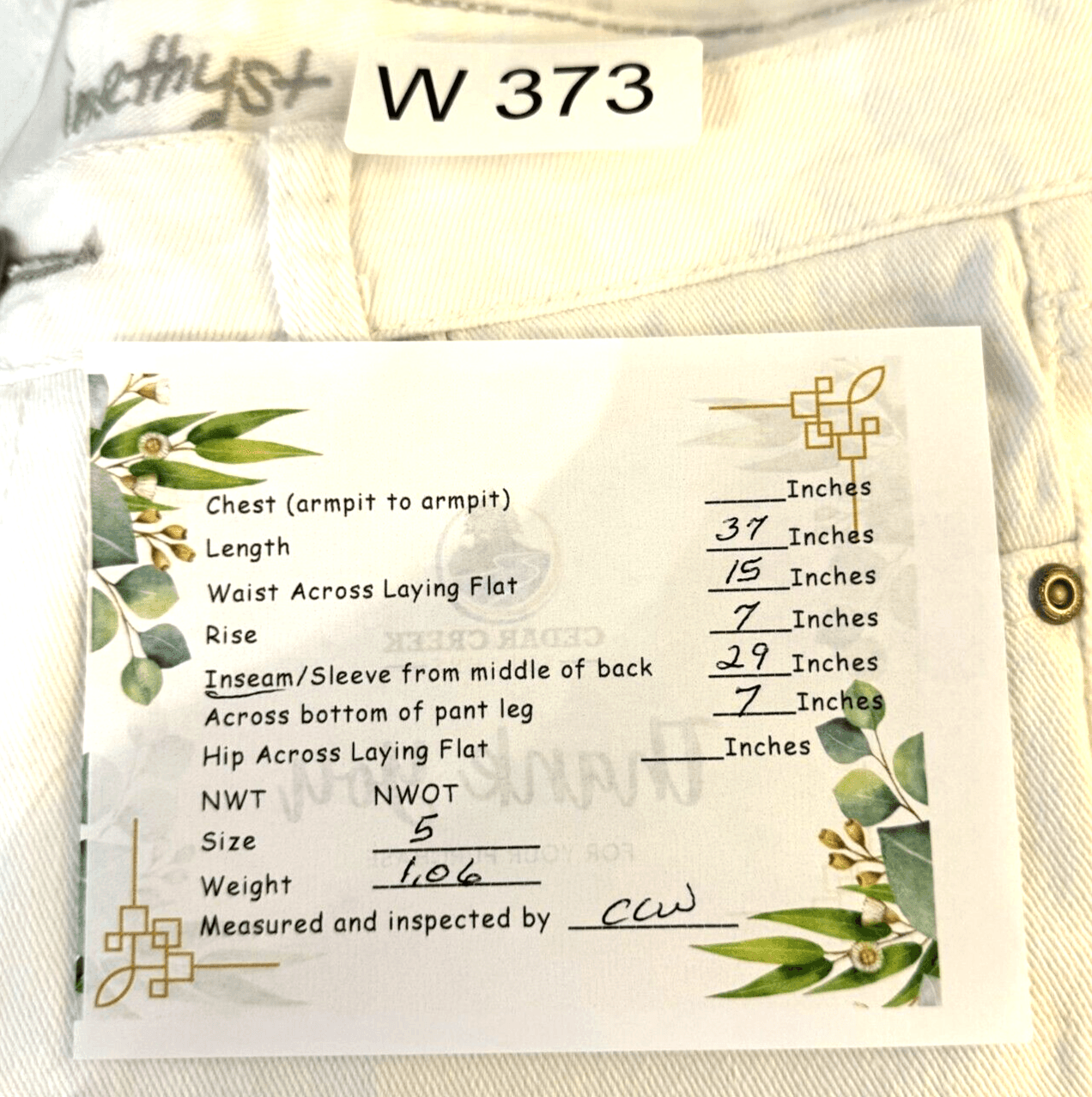 Amethyst Women’s Size 5 White Low-Rise Skinny Jeans Stretch Denim, 5-Pock W373 - Thumbnail 8