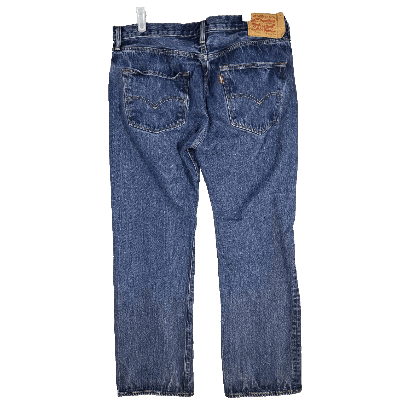 Levis 501 Jeans Mens 36x30 Blue Button Fly Straight Leg Denim Made Poland - Thumbnail 2