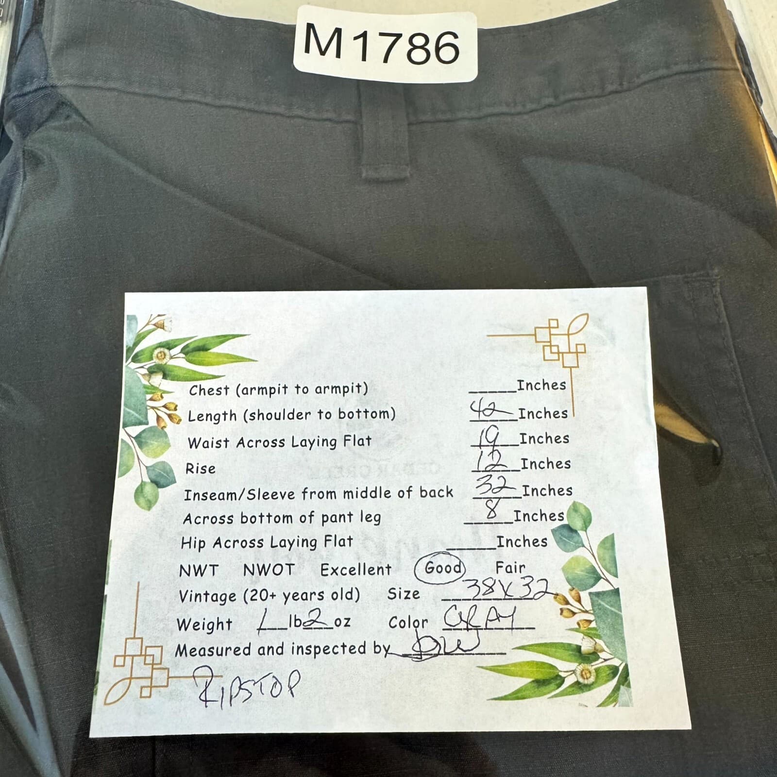 Carhartt 74533-33 Pants Mens 38x32 Gray Ripstop Relaxed Fit Workwear - Thumbnail 8