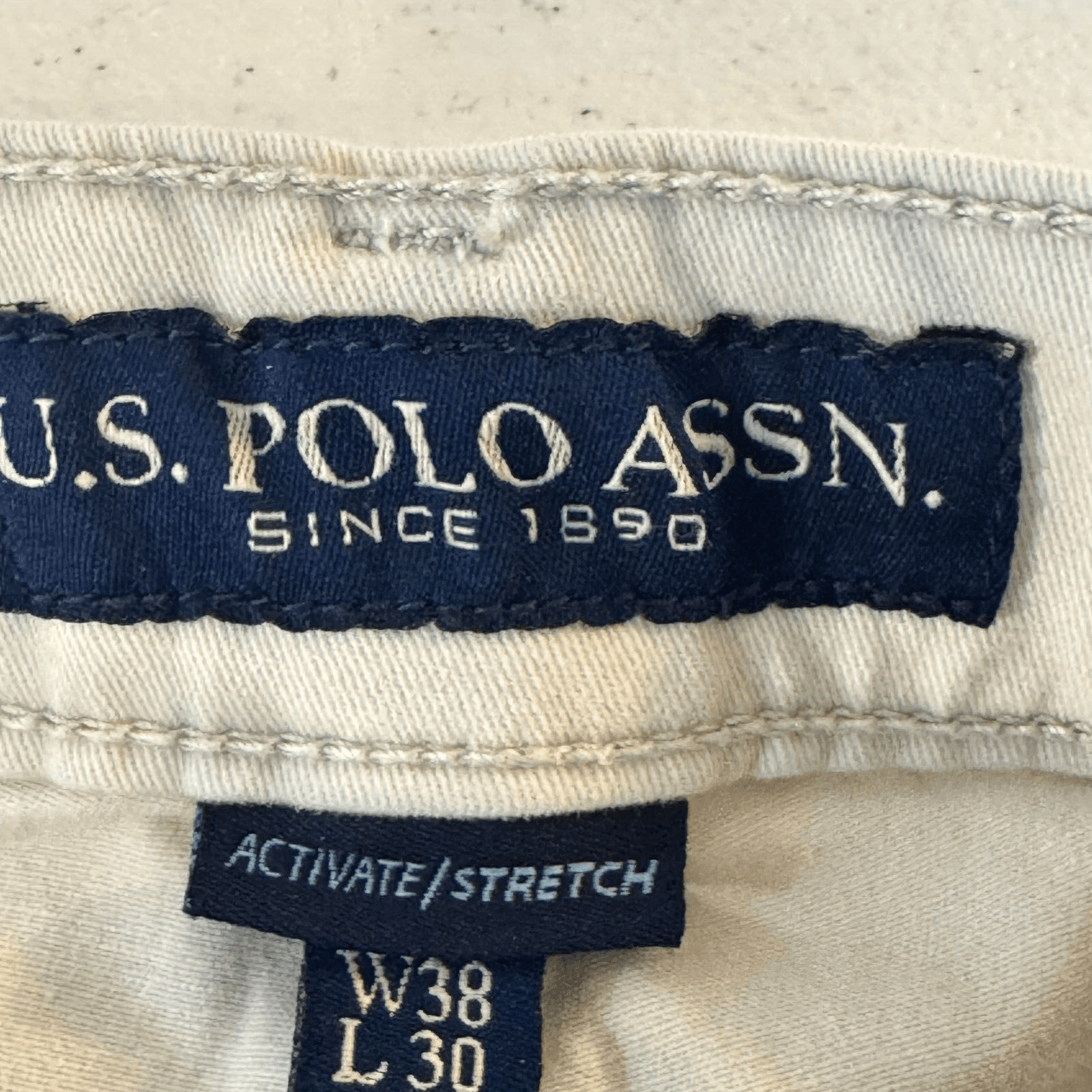 US Polo Assn Jeans Mens 38x30 Beige Straight Leg Mid Rise Stretch Denim - Thumbnail 11