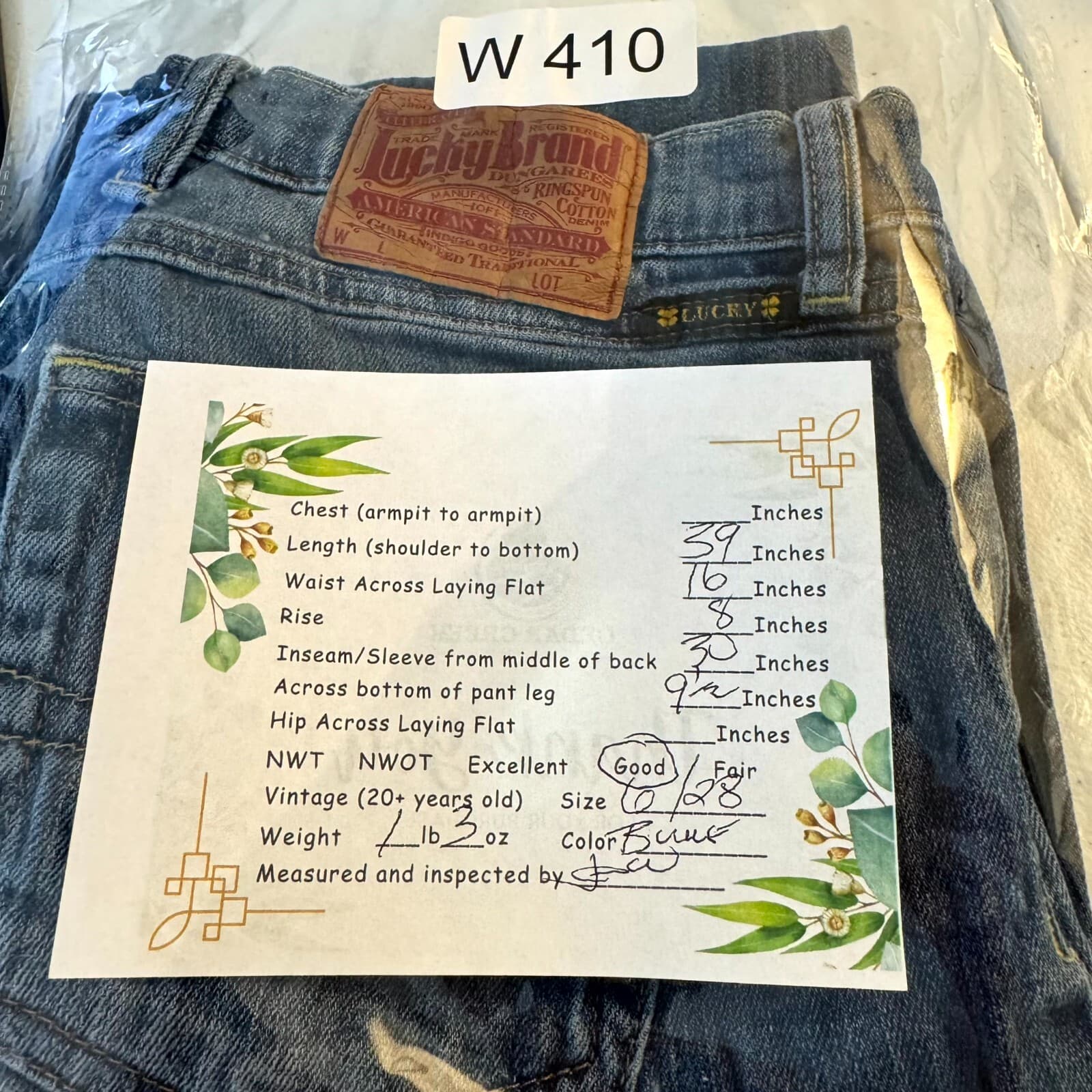 Lucky Brand Womens Jeans Size 6 / 28 Blue Denim Mid Rise Straight Leg - Thumbnail 9