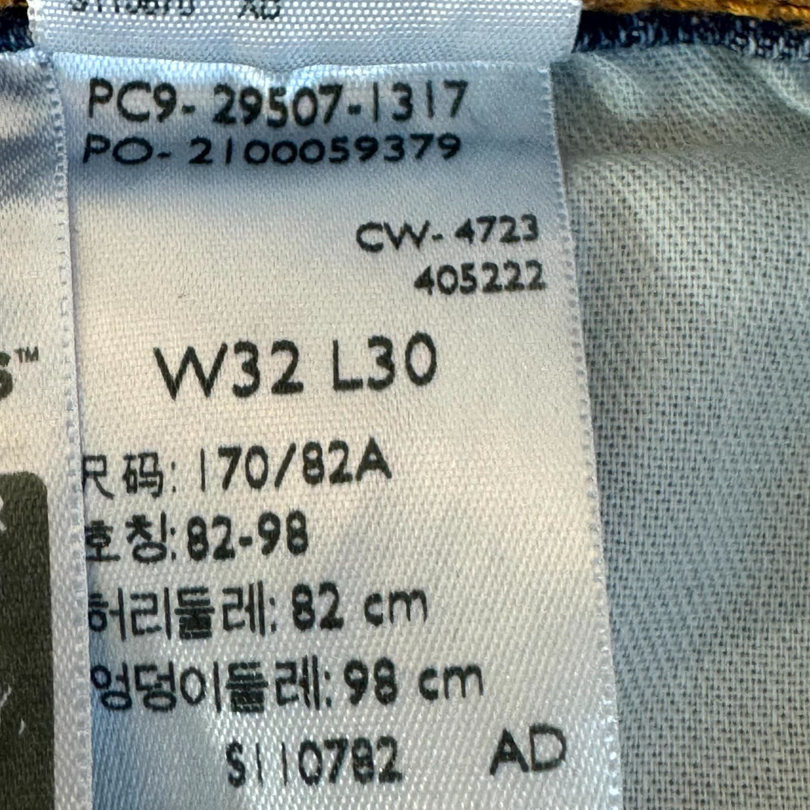 Levis 502 Jeans Mens 32x30 Blue Denim Tapered Straight Stretch Mid Rise - Thumbnail 7