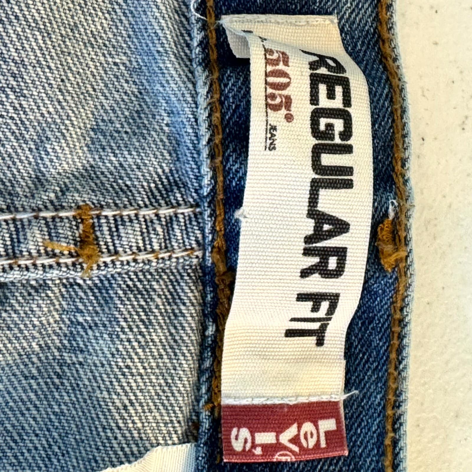 Levis 505 Jeans Mens 40x30 Blue Denim Regular Fit Straight Leg Classic - Thumbnail 6