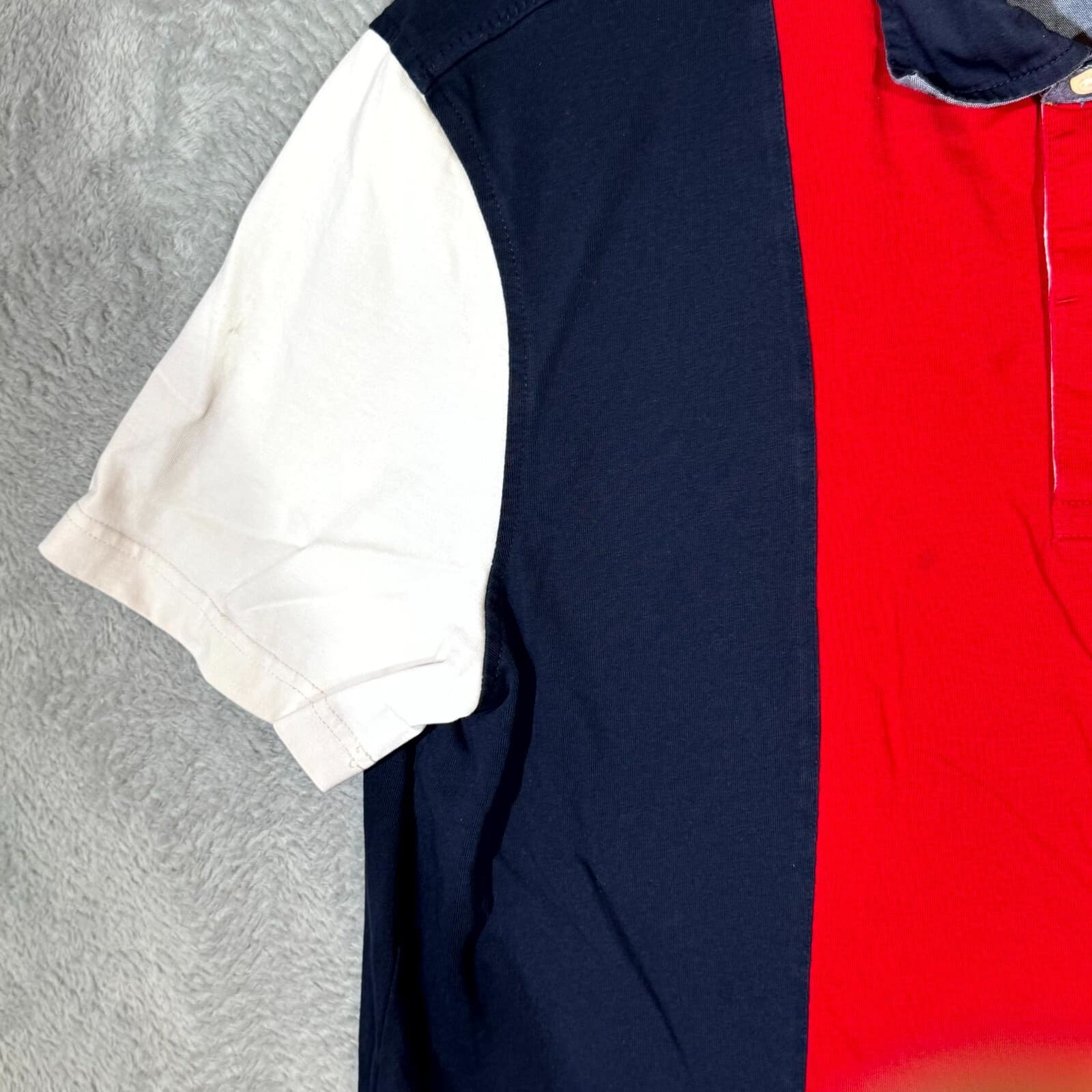 Nautica Jeans Co Men’s Polo Shirt XL Multicolor Stripe 100% Cotton Casual - Thumbnail 3