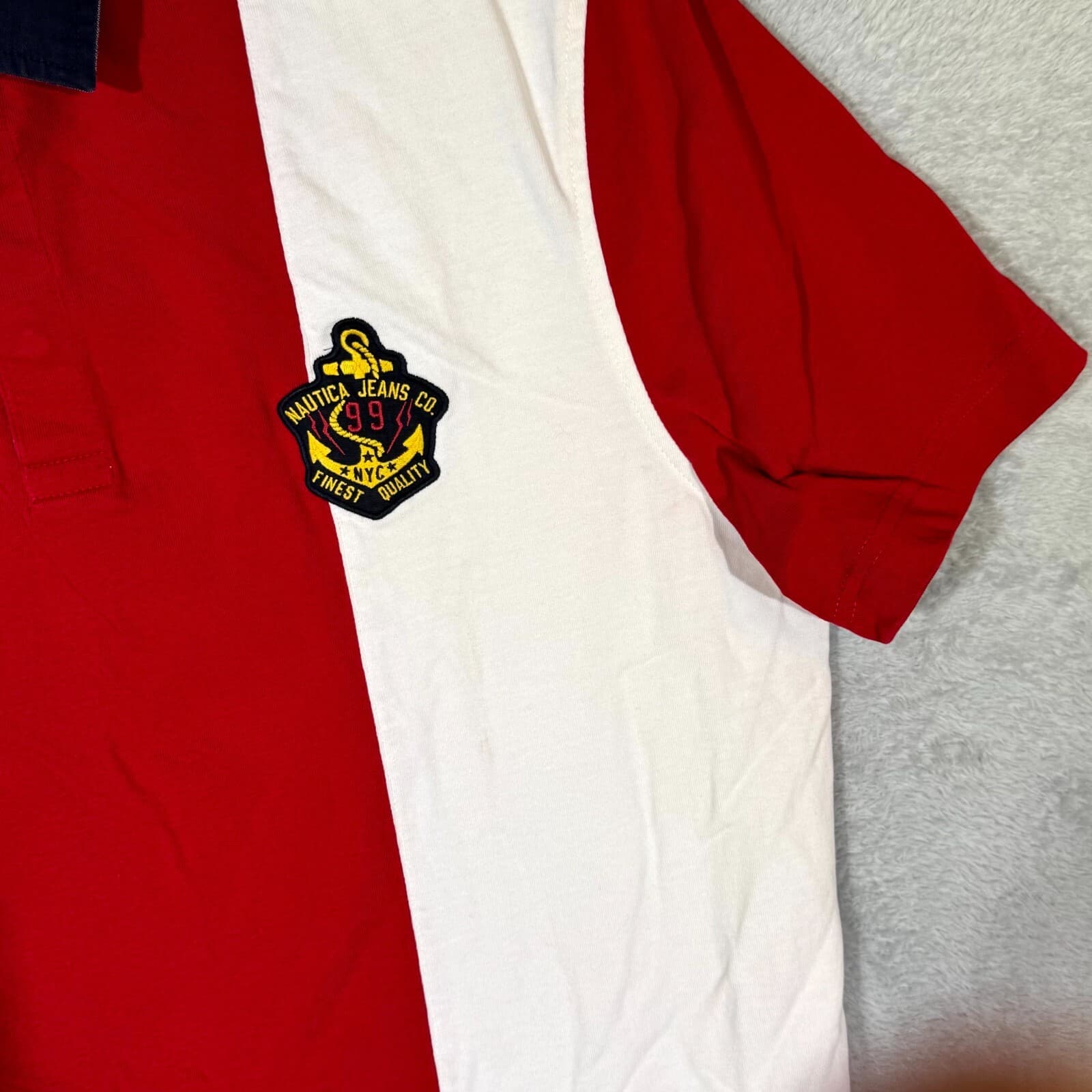 Nautica Jeans Co Men’s Polo Shirt XL Multicolor Stripe 100% Cotton Casual - Thumbnail 5