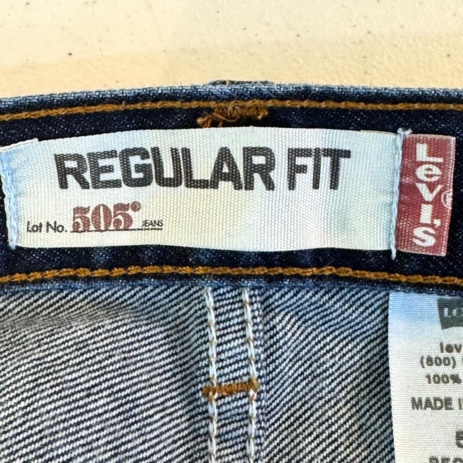 Levis 505 Jeans Mens 40x30 Blue Denim Regular Fit Straight Leg Classic - Thumbnail 6