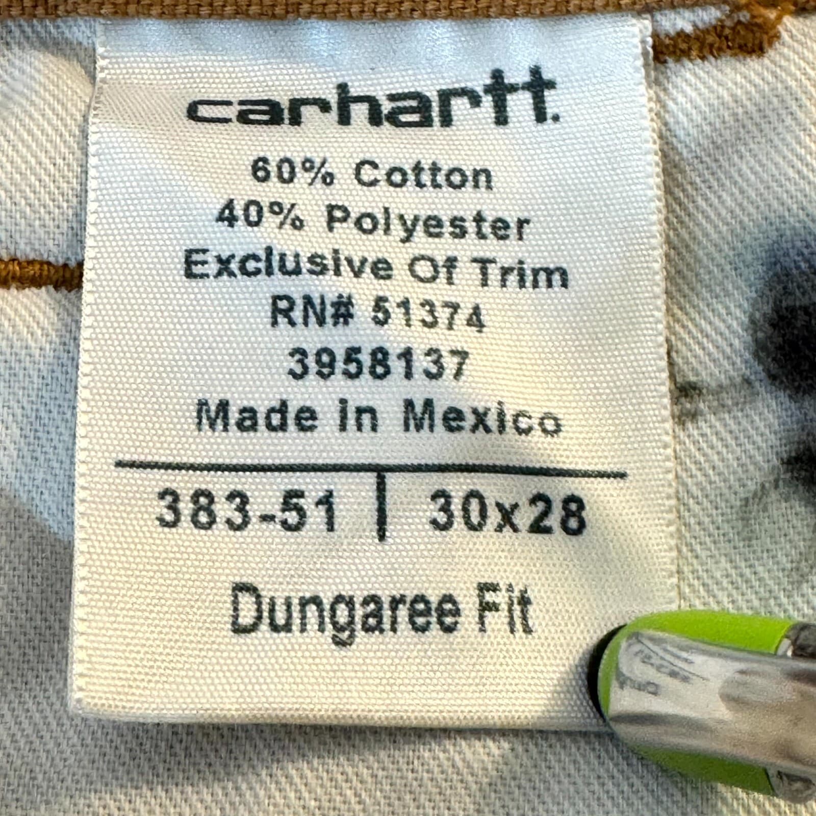 Carhartt Dungaree Fit Pants Mens 30x28 Brown Carpenter Workwear Utility Pocket - Thumbnail 5