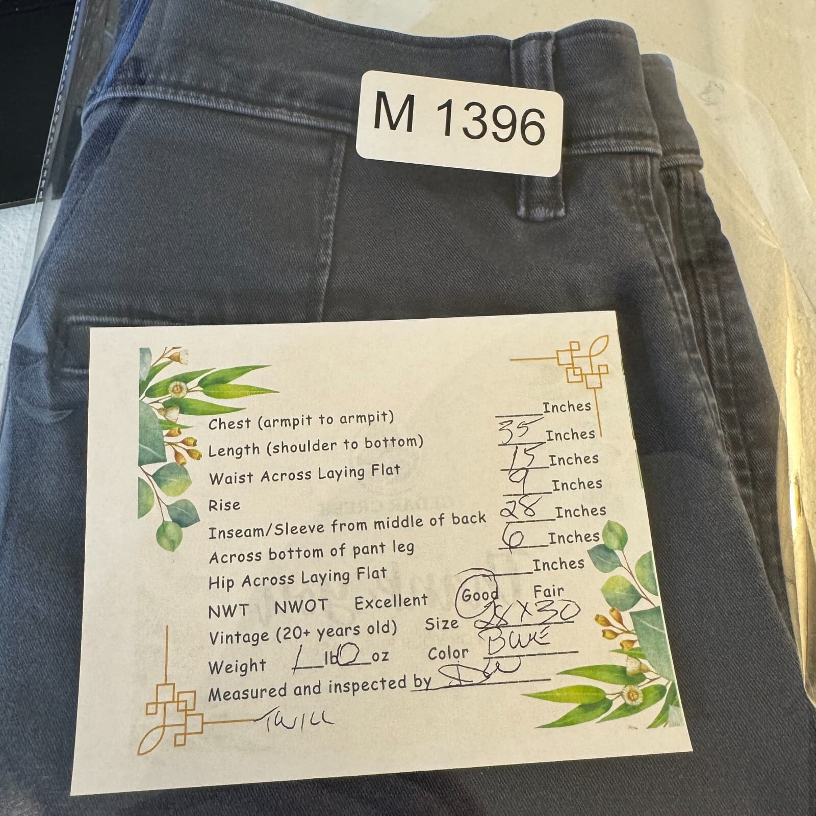 Levi’s 552 Mens Jeans 28x30 Blue Denim Mid Rise Straight Leg Medium Wash - Thumbnail 9