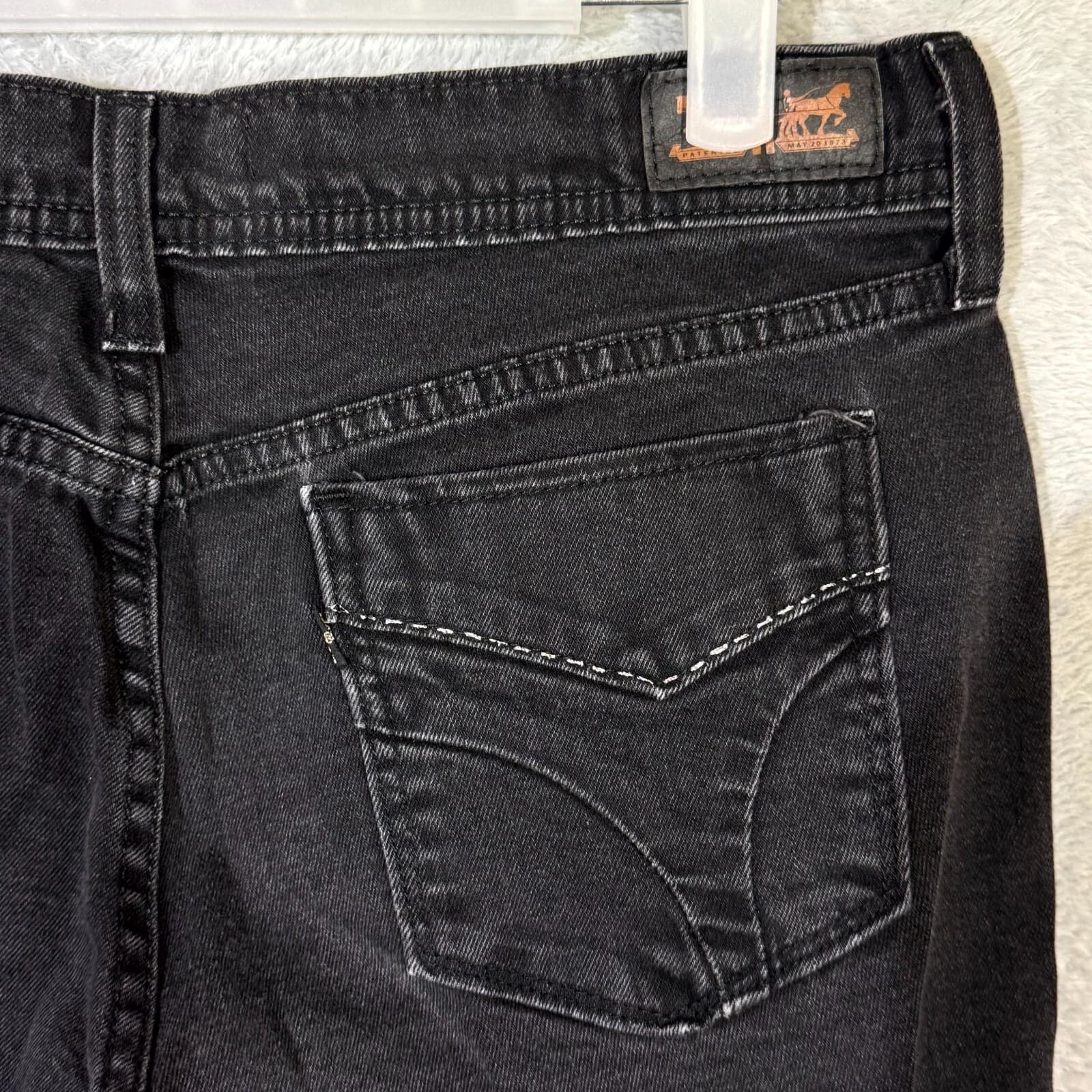 Levi’s 505 Womens Jeans Size 18 Black Denim Dark Wash Mid Rise Straight Leg - Thumbnail 7