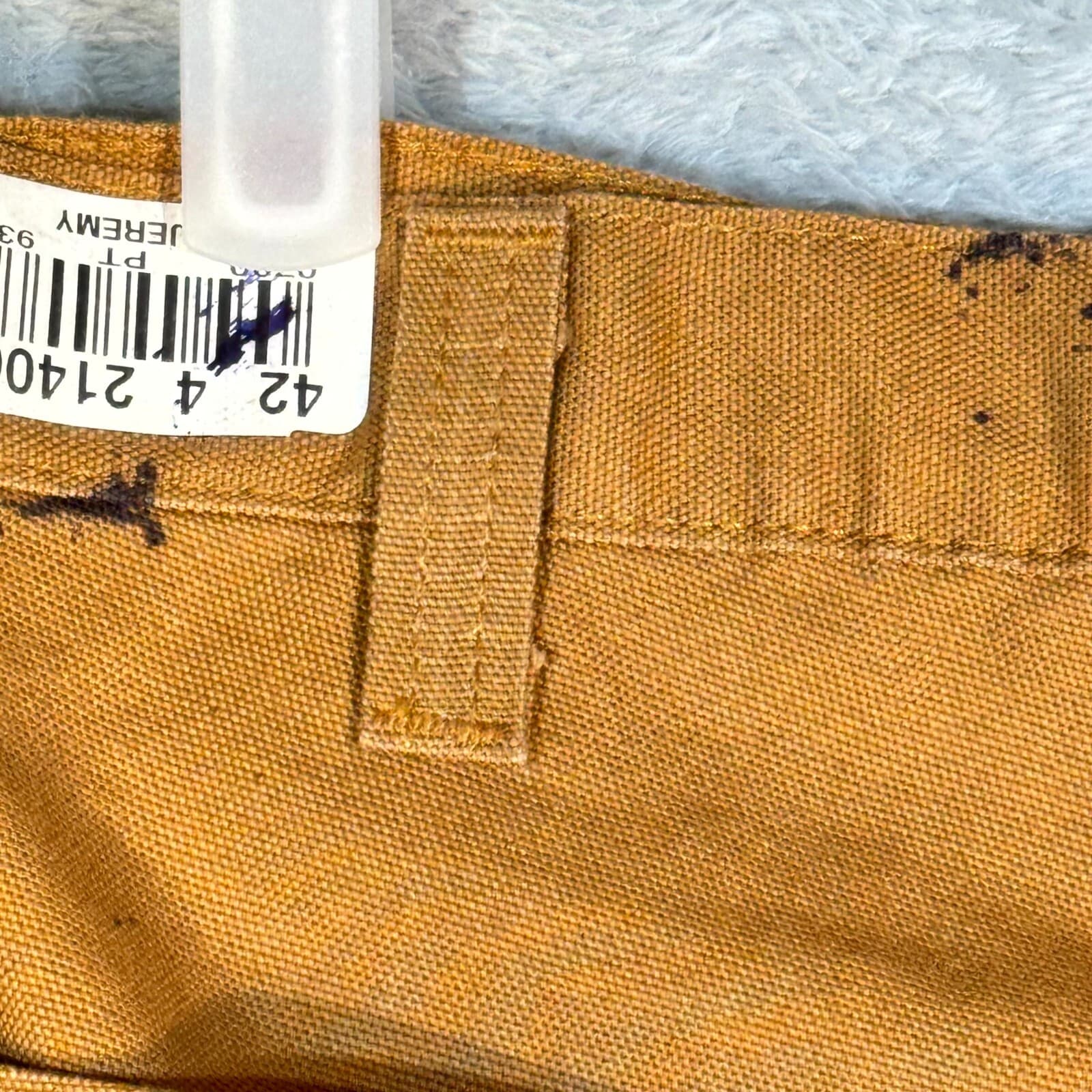 Carhartt Dungaree Fit Pants Mens 30x28 Brown Carpenter Workwear Utility Pocket - Thumbnail 3