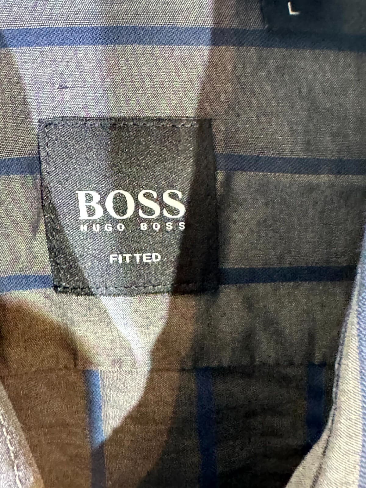Hugo Boss Men’s Shirt Large Gray Stripe 100% Cotton Fitted Button-Up Excellent - Thumbnail 7