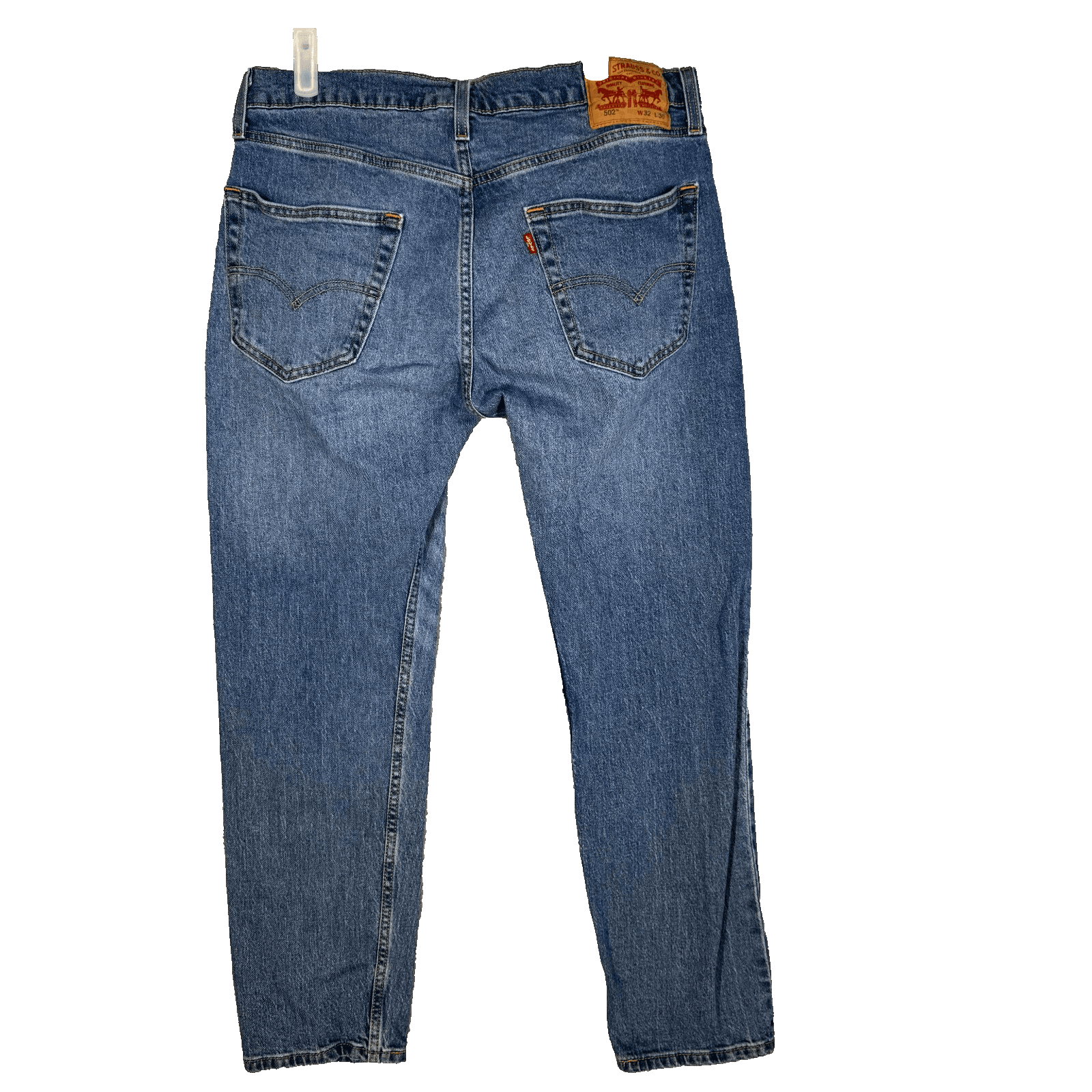 Levis 502 Jeans Mens 32x30 Blue Denim Tapered Straight Stretch Mid Rise - Thumbnail 2