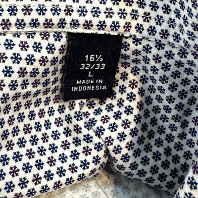 Tommy Hilfiger Dress Shirt Men L Slim Fit Navy White Long Sleeve Button Up M 32 - Thumbnail 7