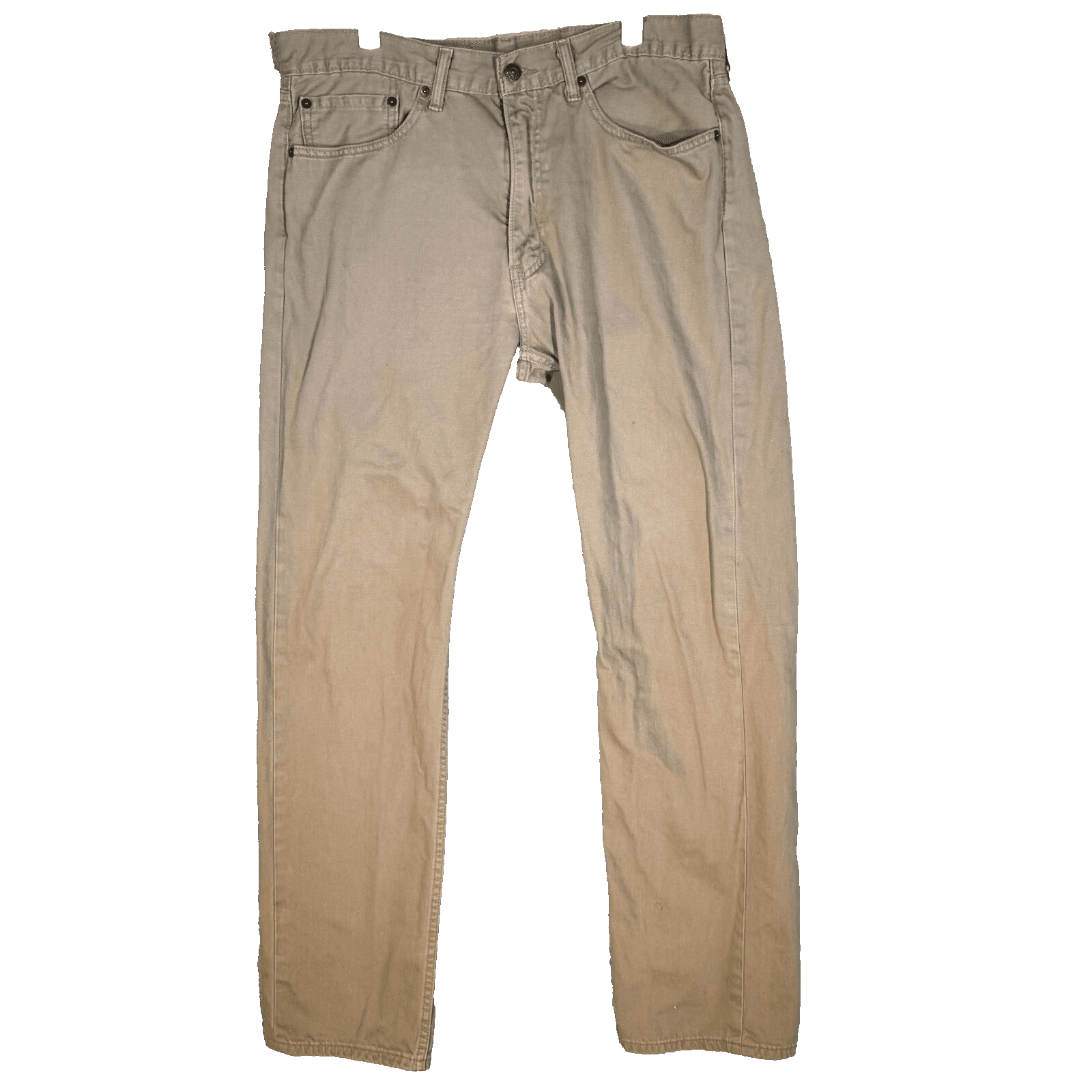 Levis 505 Jeans Mens 36x34 Beige Denim Regular Fit Straight Leg Khaki - Image 1