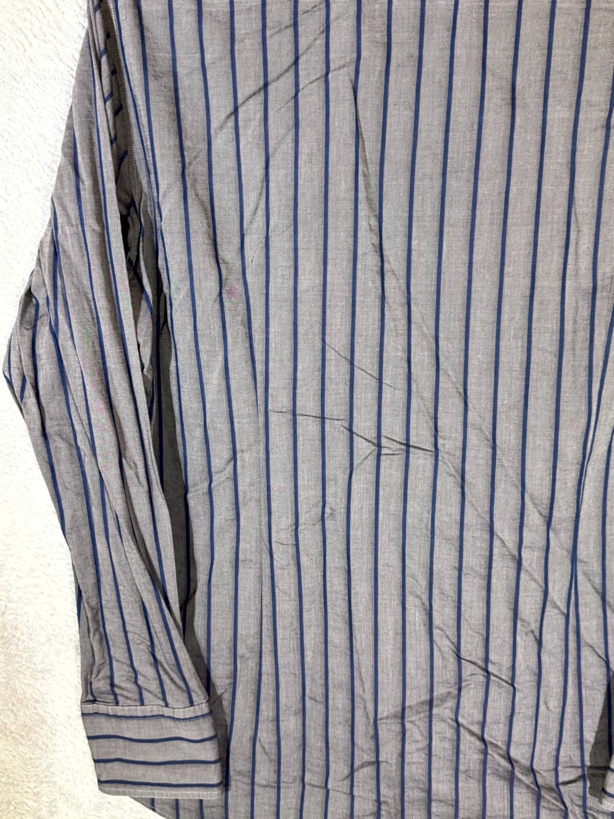 Hugo Boss Men’s Shirt Large Gray Stripe 100% Cotton Fitted Button-Up Excellent - Thumbnail 10