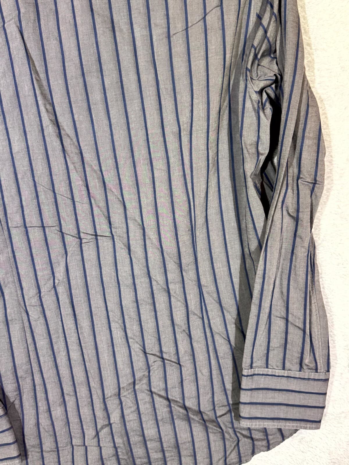 Hugo Boss Men’s Shirt Large Gray Stripe 100% Cotton Fitted Button-Up Excellent - Thumbnail 12