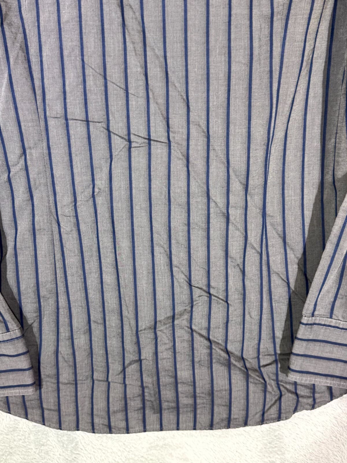 Hugo Boss Men’s Shirt Large Gray Stripe 100% Cotton Fitted Button-Up Excellent - Thumbnail 13