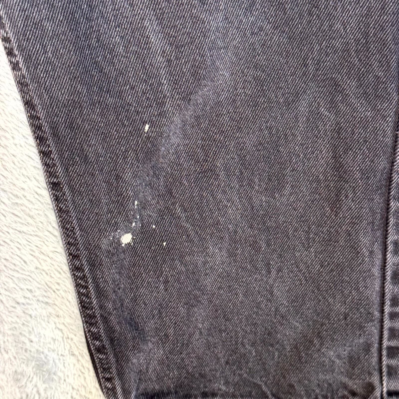 Levis 505 Jeans Mens 36x29 Black Denim Regular Fit Straight Leg Dark Wash - Thumbnail 3