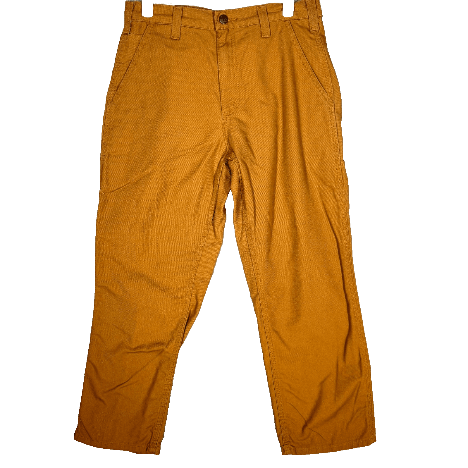 Carhartt Dungaree Fit Pants Mens 30x28 Brown Carpenter Workwear Utility Pocket - Image 1