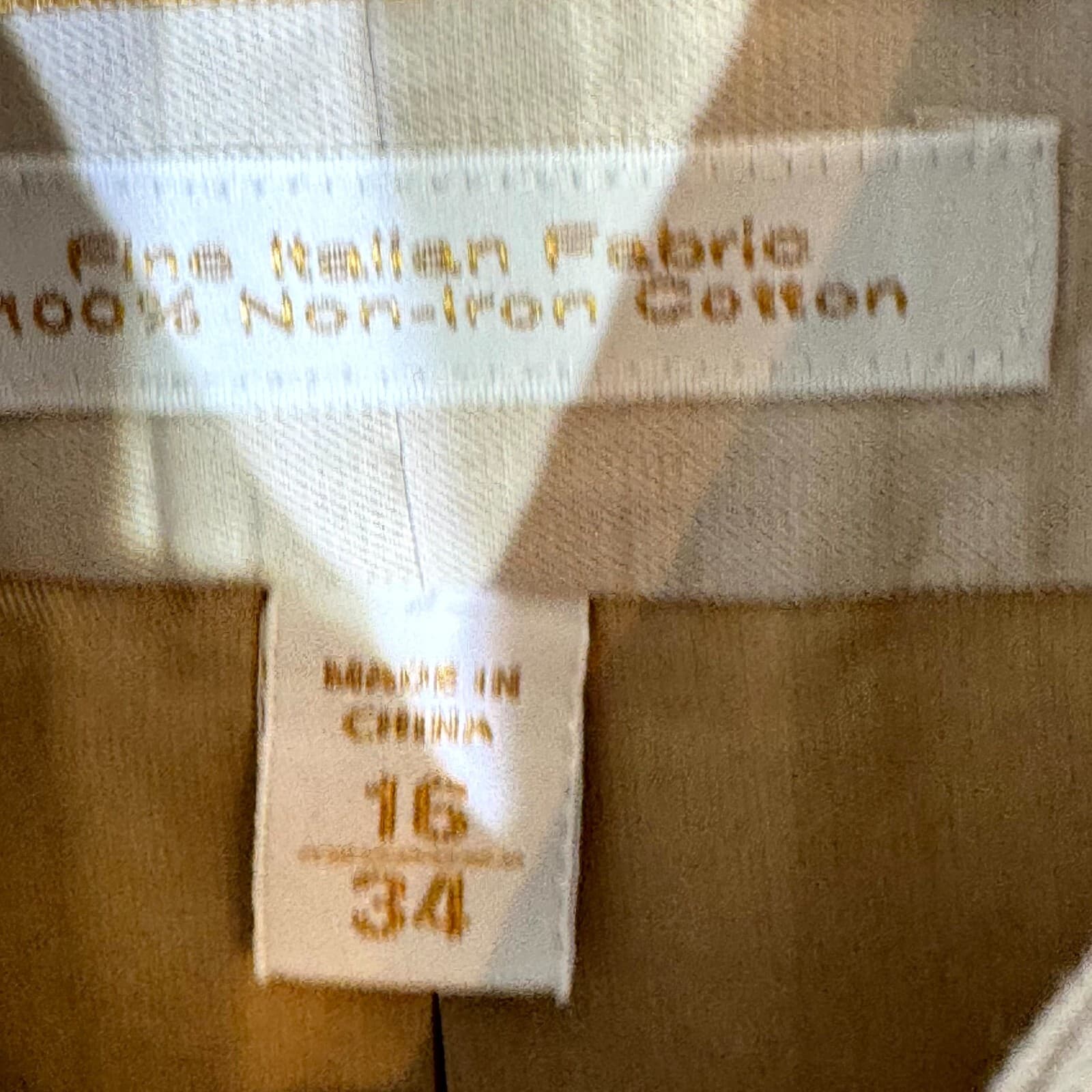 Gold Label Men’s Dress Shirt 16/34 Tan 100% Cotton Fitted Career Formal - Thumbnail 8