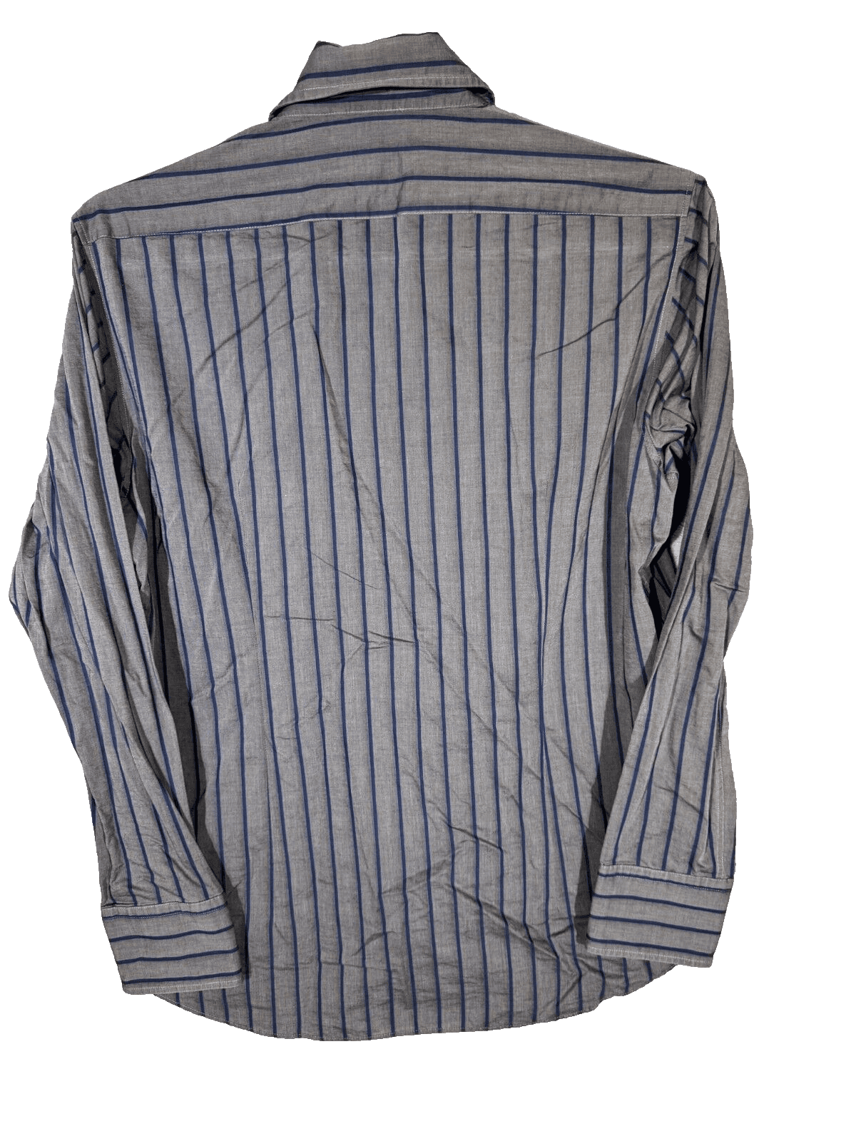 Hugo Boss Men’s Shirt Large Gray Stripe 100% Cotton Fitted Button-Up Excellent - Thumbnail 2