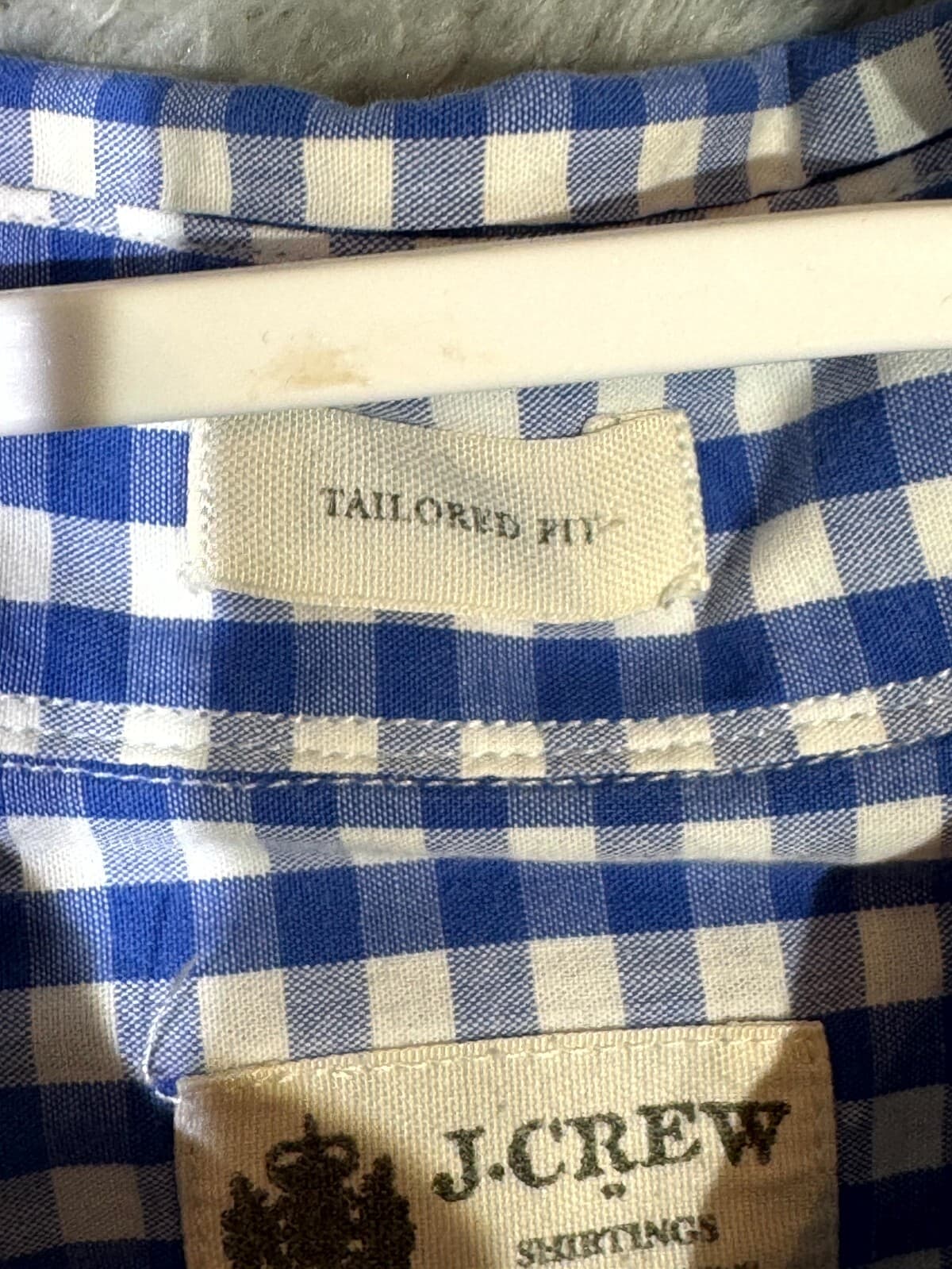 J.Crew Men’s Shirt Large Blue Check Tailored Fit Long Sleeve Button-Up Excellent - Thumbnail 8