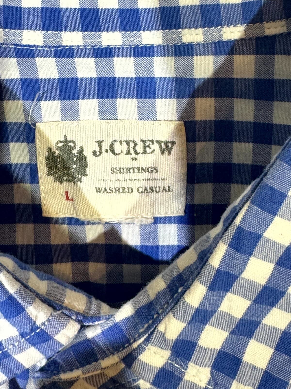 J.Crew Men’s Shirt Large Blue Check Tailored Fit Long Sleeve Button-Up Excellent - Thumbnail 7