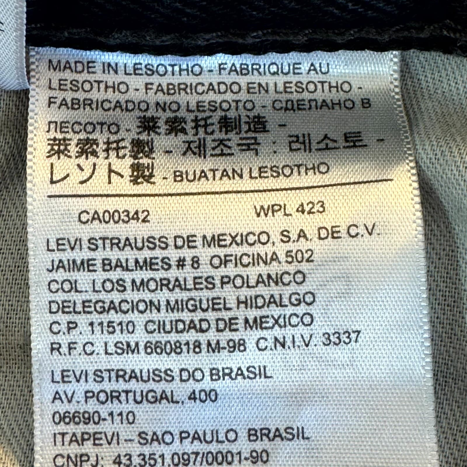 Levis 505 Jeans Mens 36x29 Black Denim Regular Fit Straight Leg Dark Wash - Thumbnail 6