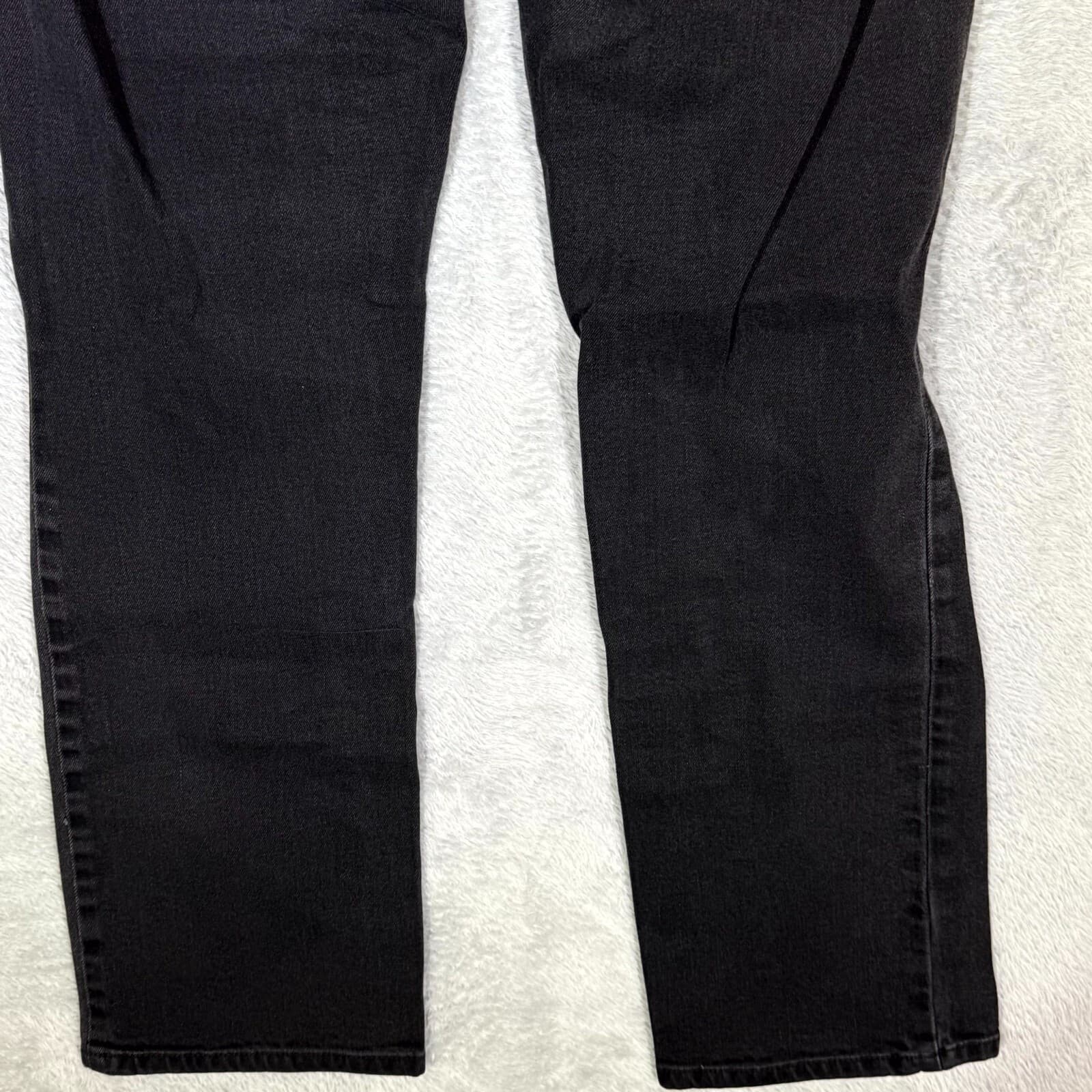 Levi’s 505 Womens Jeans Size 18 Black Denim Dark Wash Mid Rise Straight Leg - Thumbnail 8