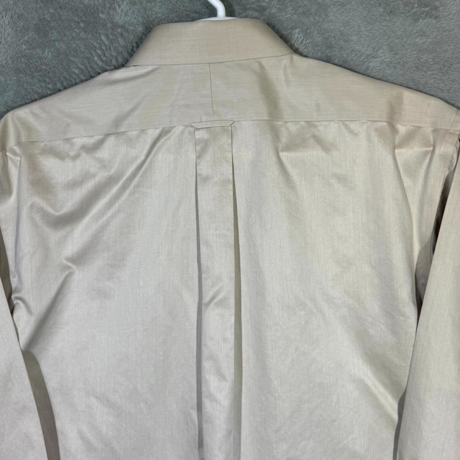 Gold Label Men’s Dress Shirt 16/34 Tan 100% Cotton Fitted Career Formal - Thumbnail 11