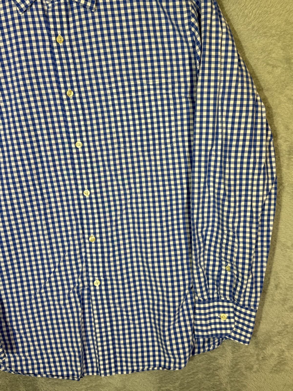J.Crew Men’s Shirt Large Blue Check Tailored Fit Long Sleeve Button-Up Excellent - Thumbnail 5