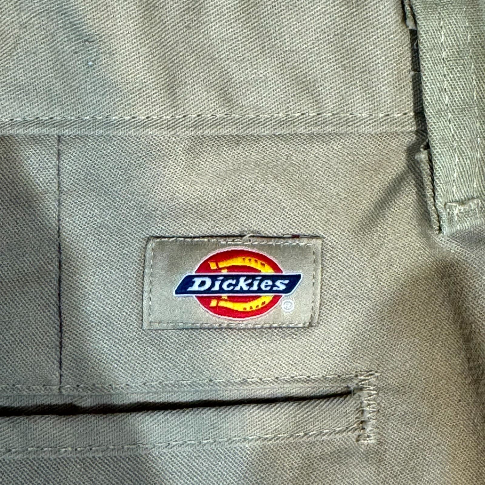 Dickies Work Pants Mens 40x32 Beige Relaxed Fit Flat Front Utility Workwear - Thumbnail 4