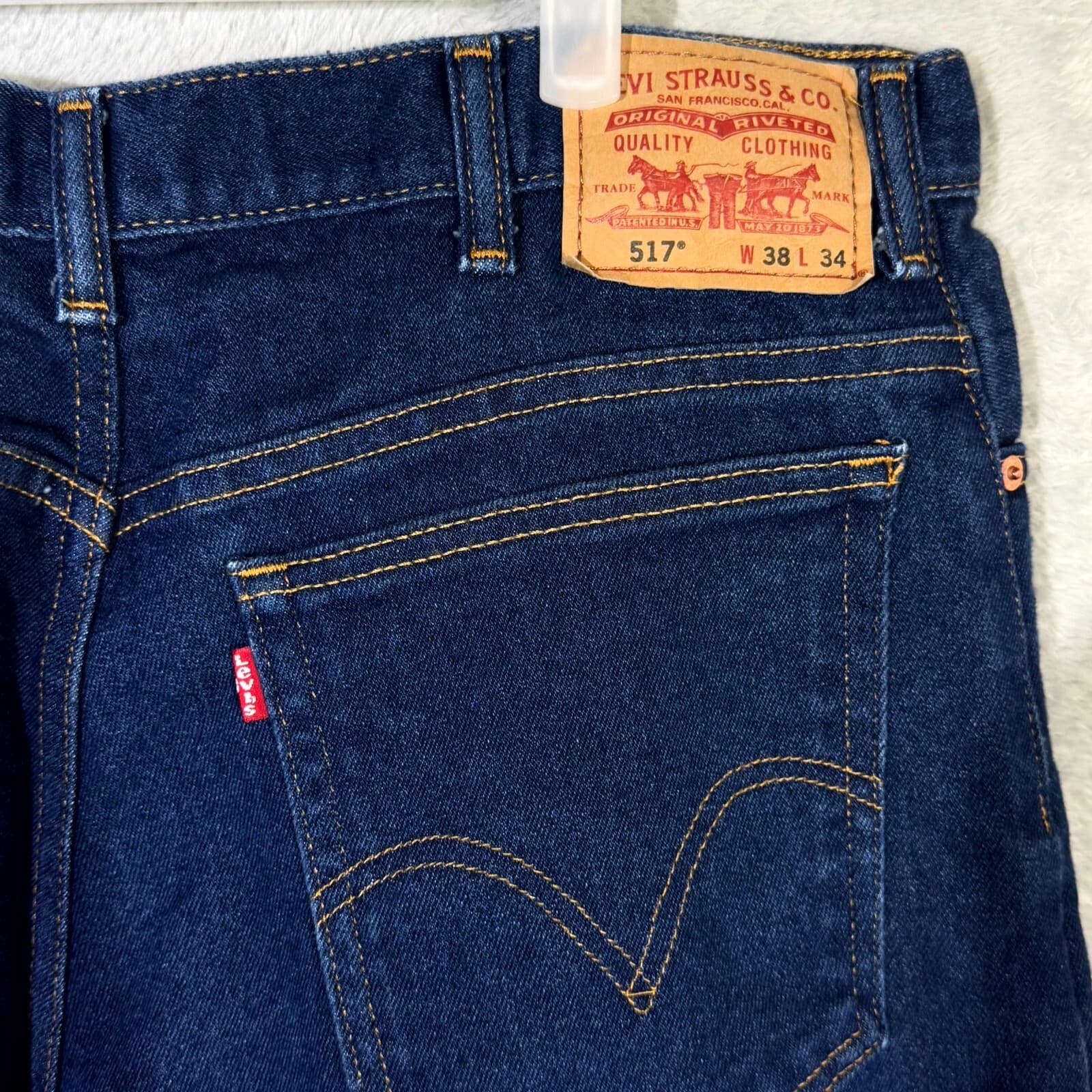 Levi’s 517 Men’s Jeans 38×34 Blue Denim Medium Wash High-Rise Bootcut Excellent - Thumbnail 7