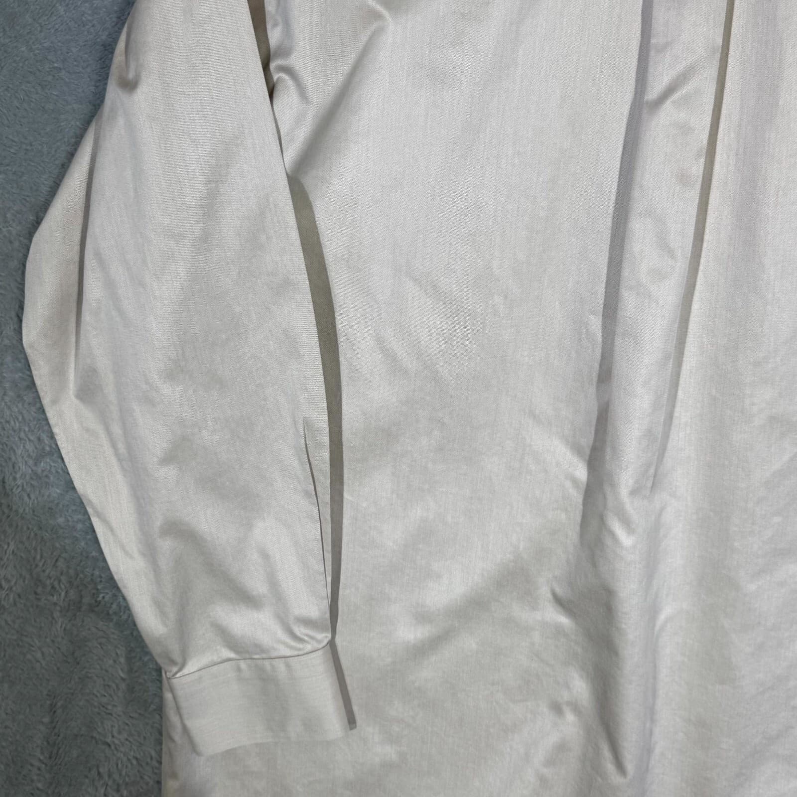 Gold Label Men’s Dress Shirt 16/34 Tan 100% Cotton Fitted Career Formal - Thumbnail 10