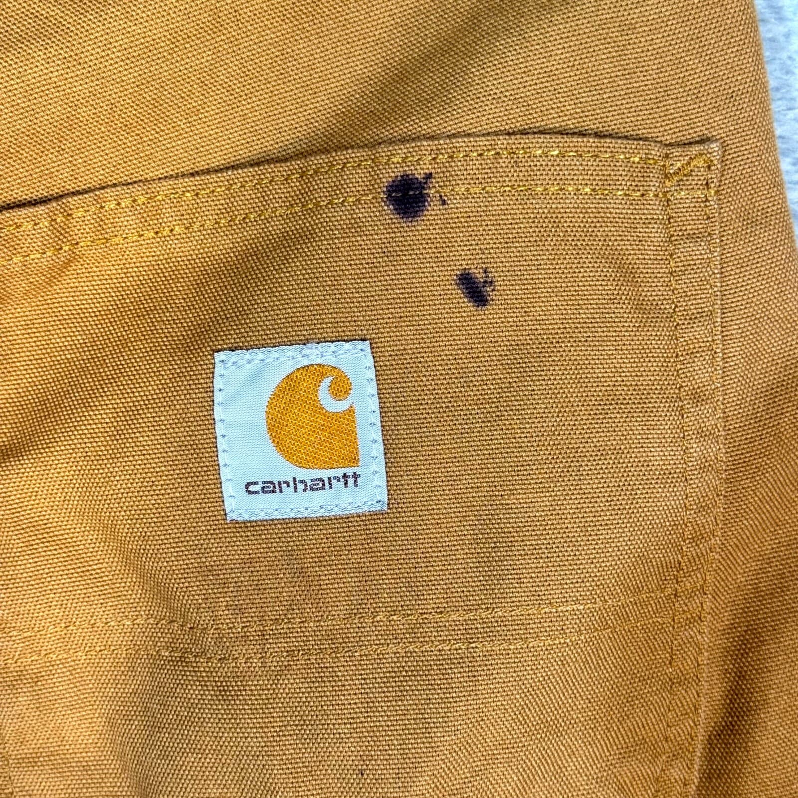 Carhartt Dungaree Fit Pants Mens 30x28 Brown Carpenter Workwear Utility Pocket - Thumbnail 4