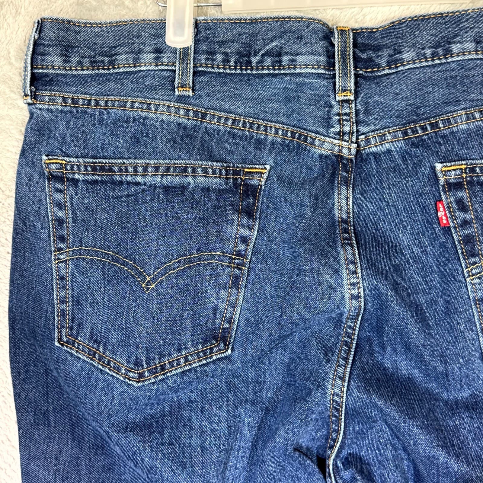 Levi’s 550 Mens Jeans 42x32 Blue Denim Relaxed Fit Mid Rise Straight Leg - Thumbnail 6