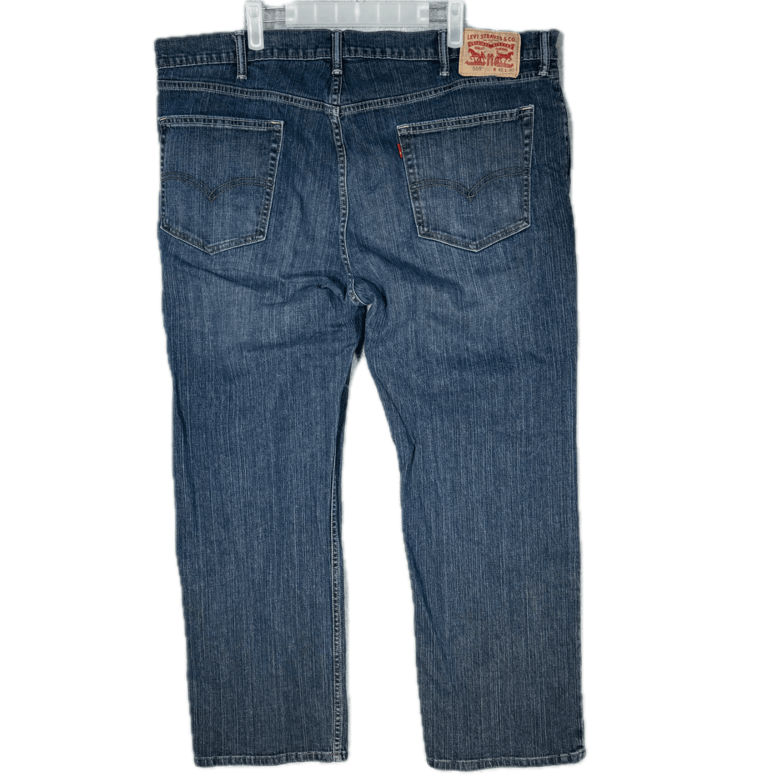 Levi’s 559 Mens Jeans 42x30 Blue Denim High Rise Straight Leg 100% Cotton - Thumbnail 2