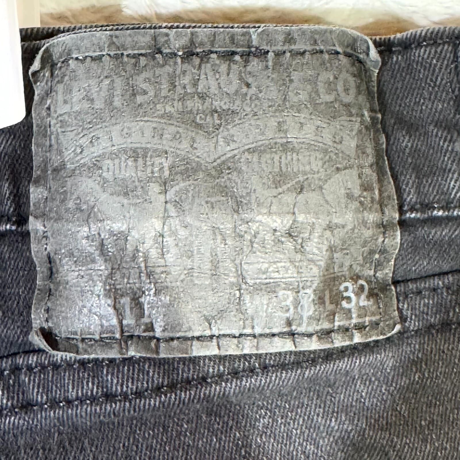 Levi’s 511 Men’s Jeans 38×32 Black Denim Mid-Rise Slim Straight Leg Excellent - Thumbnail 10