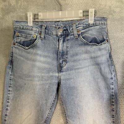 Levis 511 Jeans Mens 32x31 (32x32) Light Wash Blue Slim Taper Denim Mid Rise - Thumbnail 4