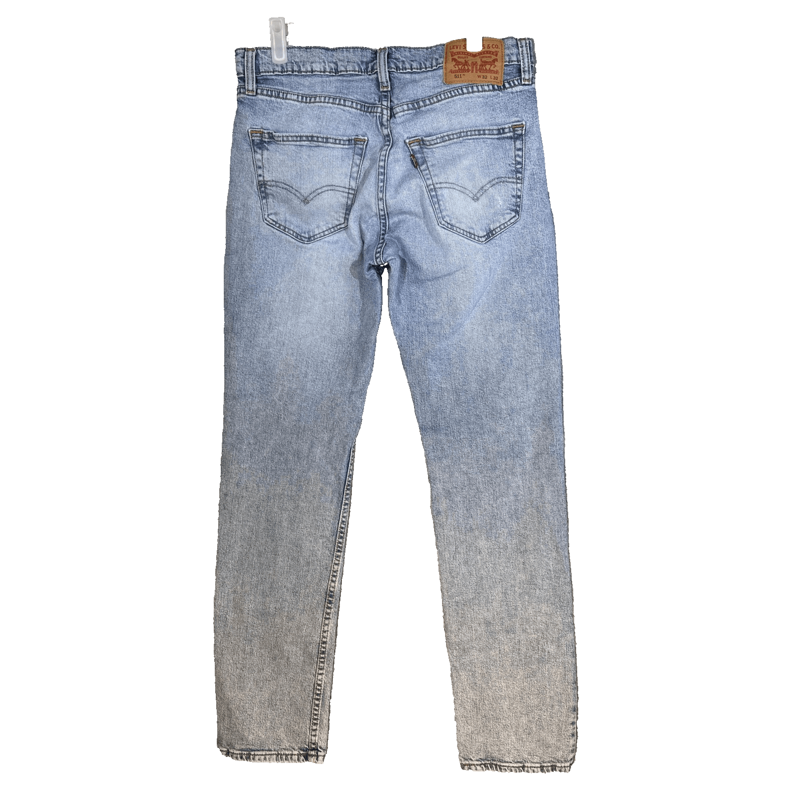 Levis 511 Jeans Mens 32x31 (32x32) Light Wash Blue Slim Taper Denim Mid Rise - Thumbnail 2