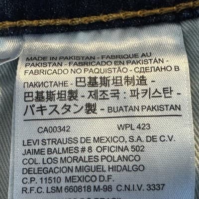 Levis 541 Jeans Mens 40x31 (40x32) Blue Athletic Taper Stretch Denim Whiskered - Thumbnail 7