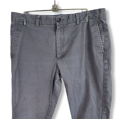 Banana Republic Mens Dress Pants 34×32 Grey Micro Dot Cotton Blend Straight M 60 - Thumbnail 3