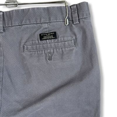 Banana Republic Mens Dress Pants 34×32 Grey Micro Dot Cotton Blend Straight M 60 - Thumbnail 10